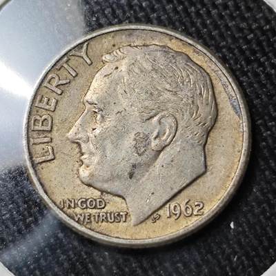 KK钱币收藏小铺 （套币 好品/批量散币 银币）专场  2月预留时间 周末发货 -   1962美国10分银币