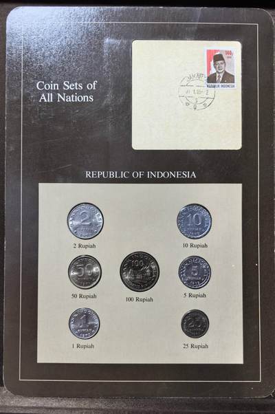 北京马甸外国币专卖第147期，外国币专场，陆续上拍，欢迎关注 - 福兰克林卡装：印度尼西亚套币