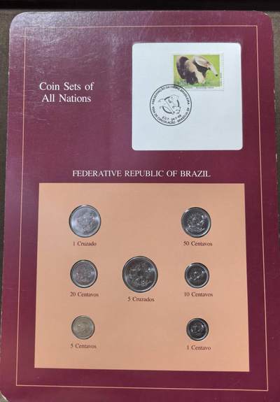 北京马甸外国币专卖第147期，外国币专场，陆续上拍，欢迎关注 - 福兰克林卡装：巴西国徽版套币