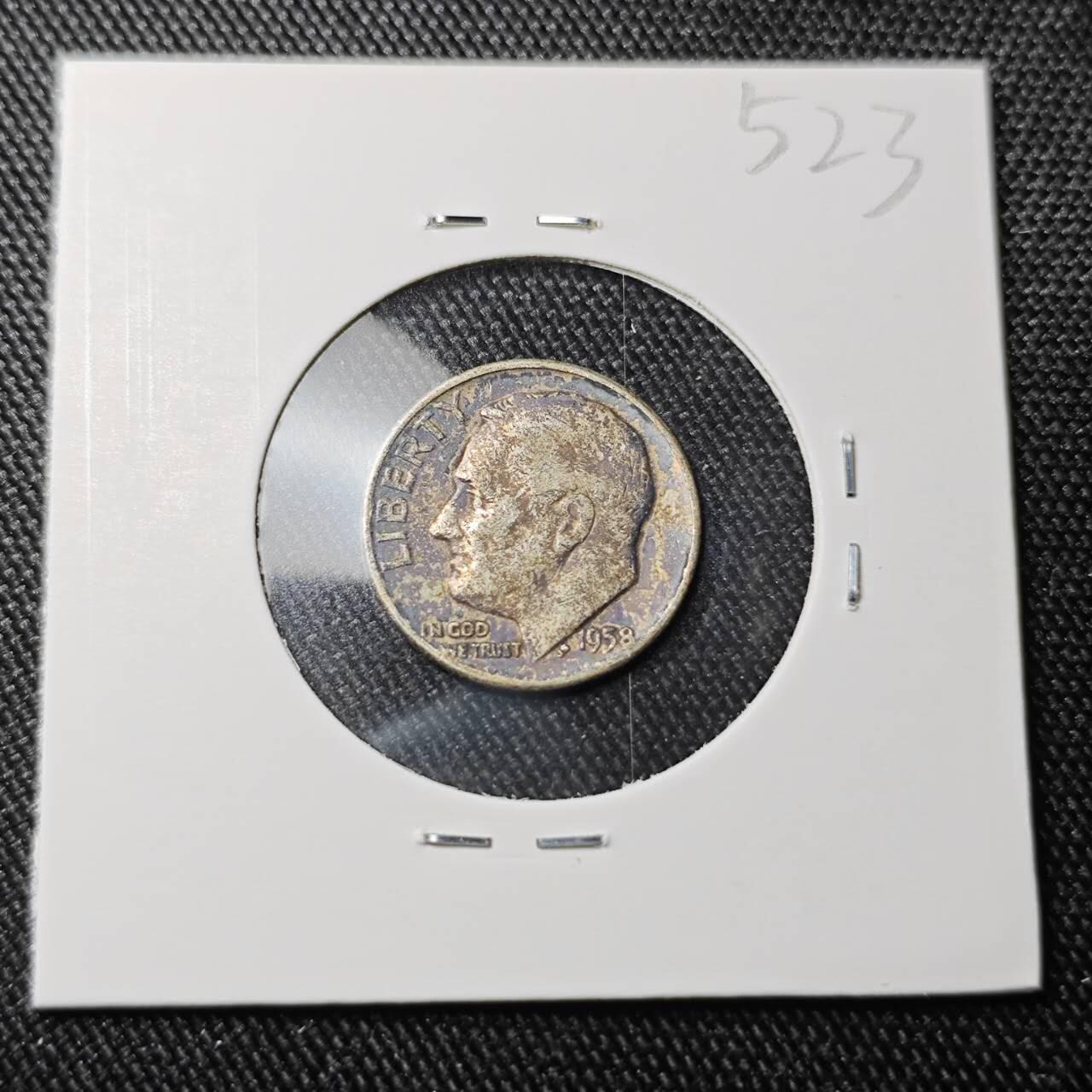 KK钱币收藏小铺 （套币 好品/批量散币 银币）专场  2月预留时间 周末发货  1958美国10分银币