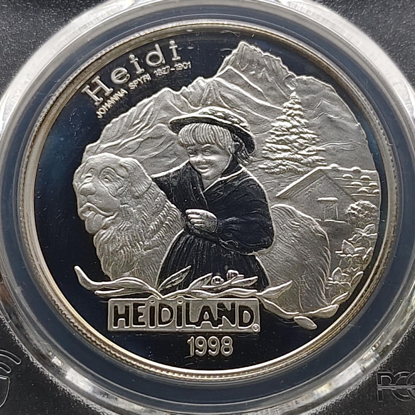 【全场包邮】纯粹捡漏拍481场（免费代拍第18场） 列支敦士登1998年20欧元海蒂精制纪念银币-PCGS PR68 DCAM