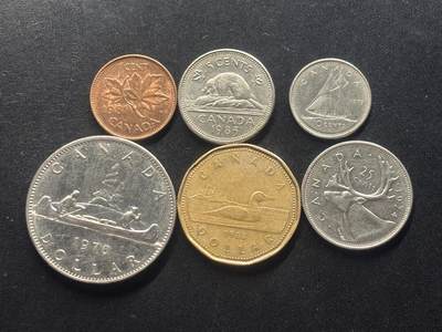 邮泉阁限时拍卖第三十七场 英国殖民地、属地硬币专场（硬币在国外。请付邮费6元。） - 加拿大青年版6枚