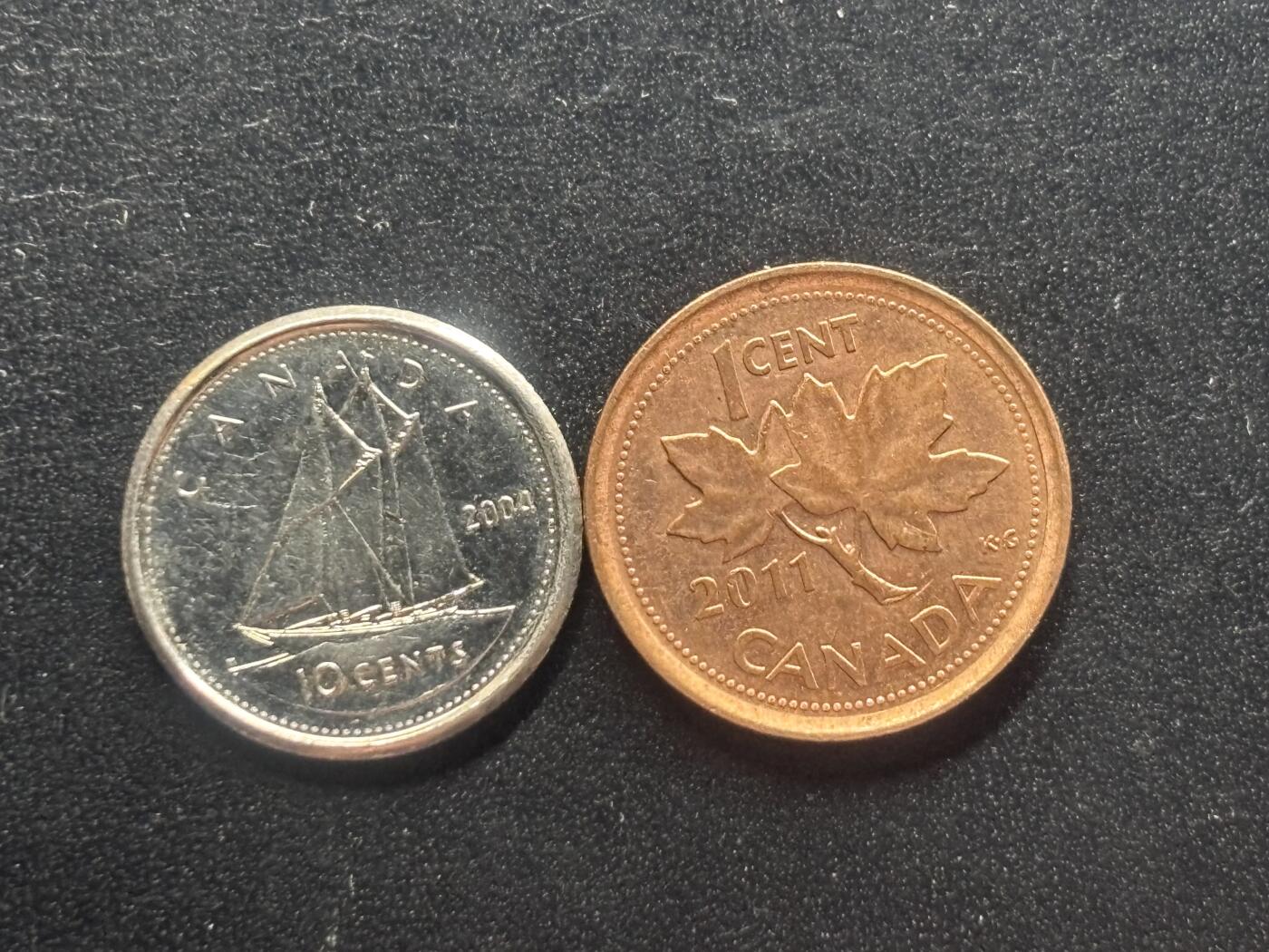 邮泉阁限时拍卖第三十七场 英国殖民地、属地硬币专场（硬币在国外。请付邮费6元。） 加拿大老年版2枚