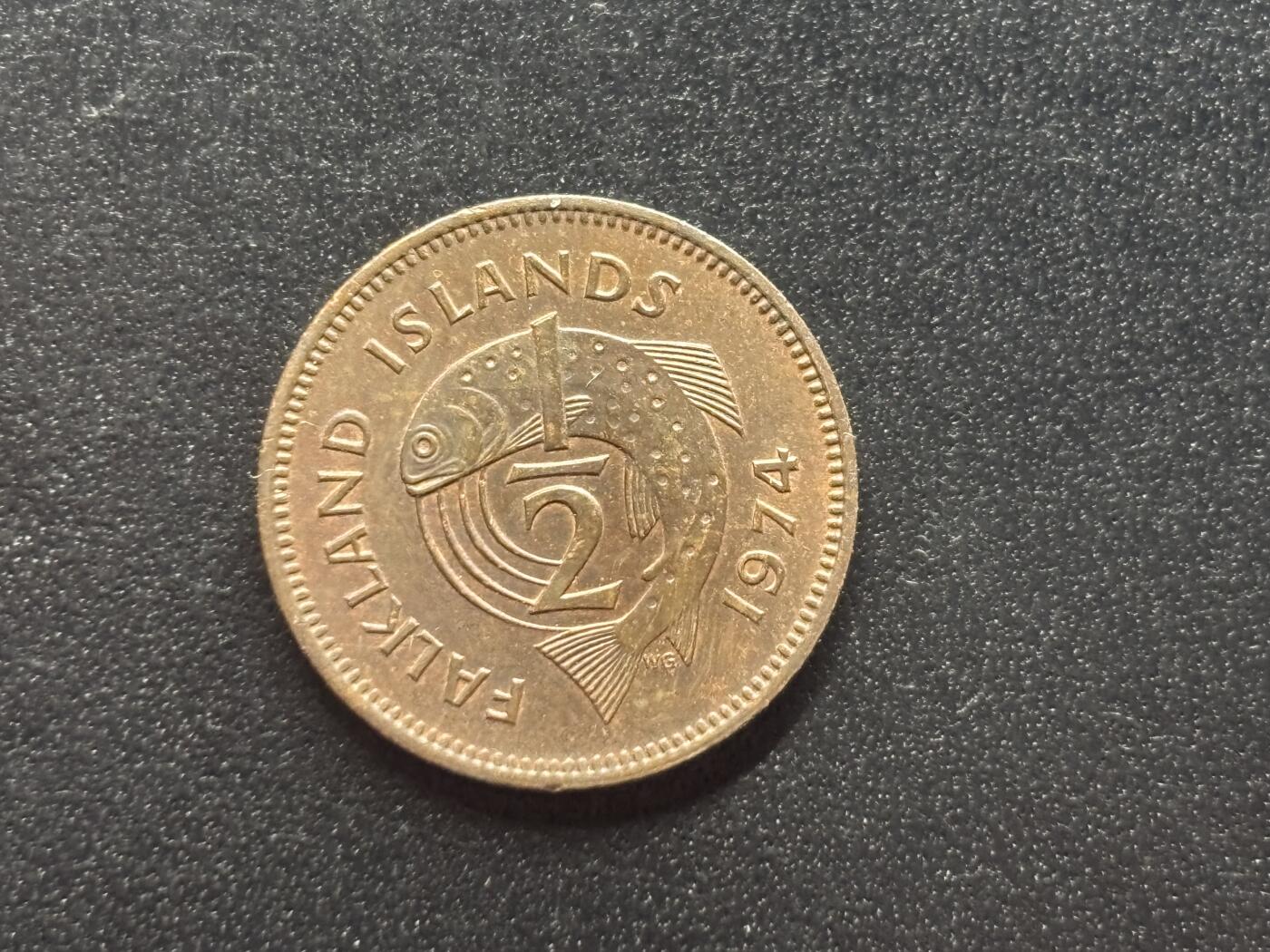 邮泉阁限时拍卖第三十七场 英国殖民地、属地硬币专场（硬币在国外。请付邮费6元。） 福克兰群岛1974年½分