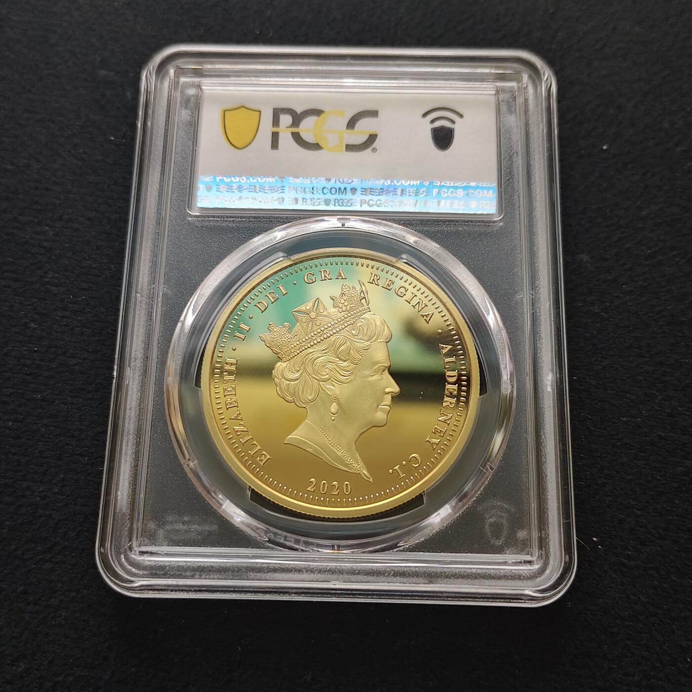 【全场包邮】纯粹捡漏拍481场（免费代拍第18场） 奥尔德尼2020年5镑二战胜利75周年镀金精制纪念币-PCGS PR69 DCAM