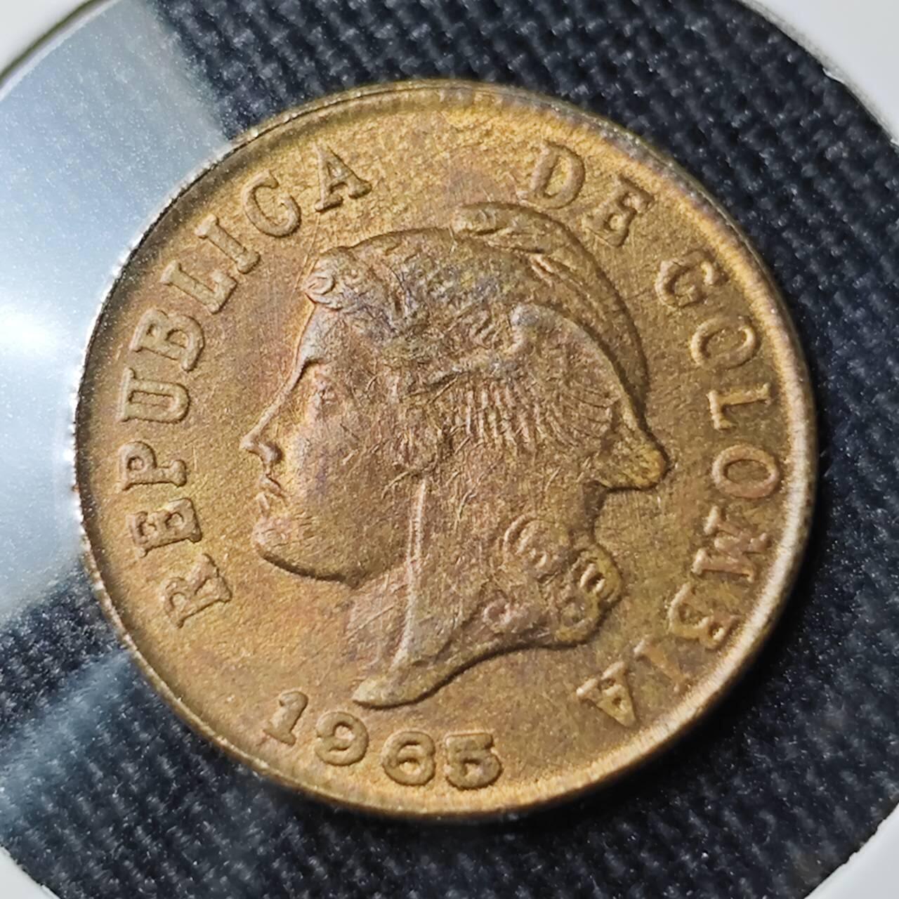 KK钱币收藏小铺 （套币 好品/批量散币 银币）专场  2月预留时间 周末发货  1965哥伦比亚2分铜币