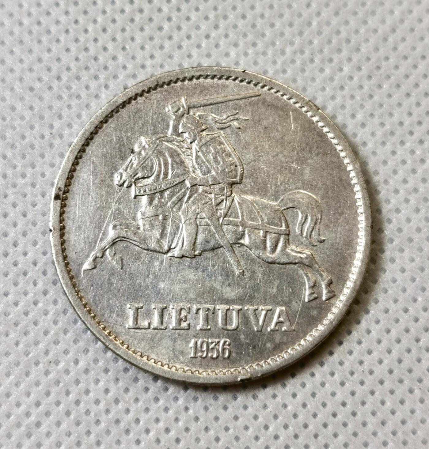 甄臻铺-世界币章拍卖（第40期）送拍享返佣金等优惠多多 少见 立陶宛1936年10立特银币 维陶塔斯大帝