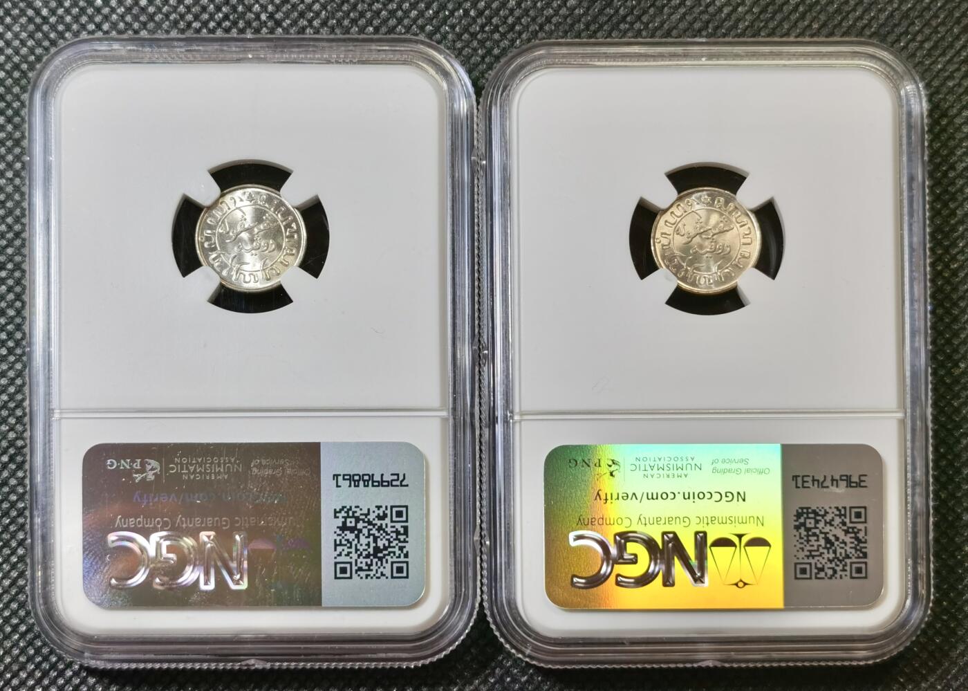 甄臻铺-世界币章拍卖（第40期）送拍享返佣金等优惠多多 NGC-MS67 1942年荷属东印度1/10盾，高分难觅MS66-67，两枚一组