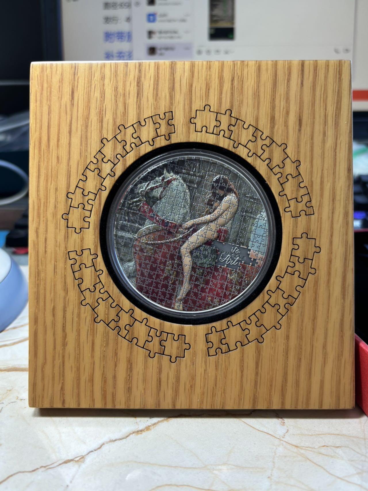 第183期拍卖 喀麦隆2020年背上的Godiva夫人拼图3盎司纪念银币，999银，可以当摆件，发行340枚