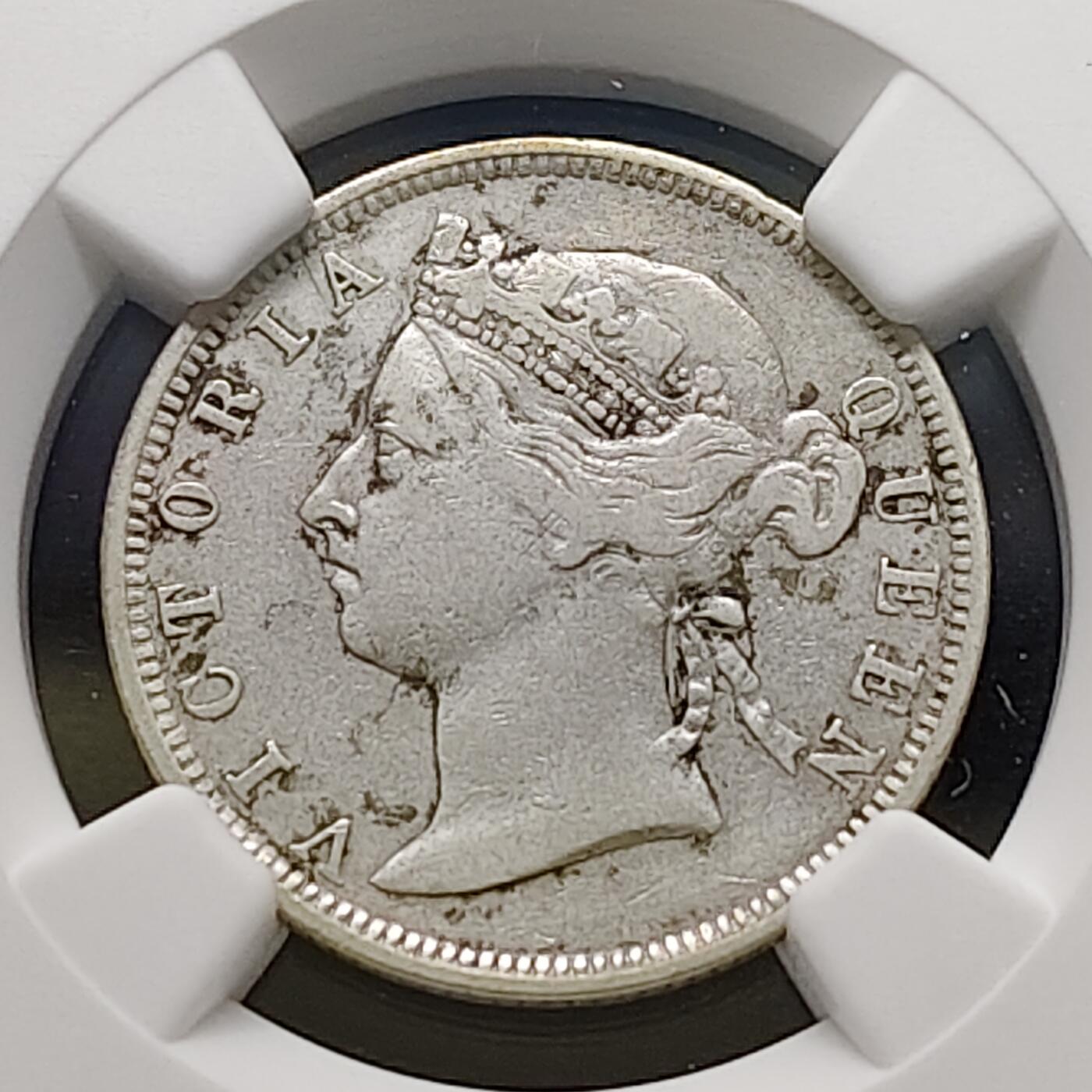 【全场包邮】纯粹捡漏拍481场（免费代拍第18场） 香港1893年维多利亚女王2毫银币-NGC VF DETAILS