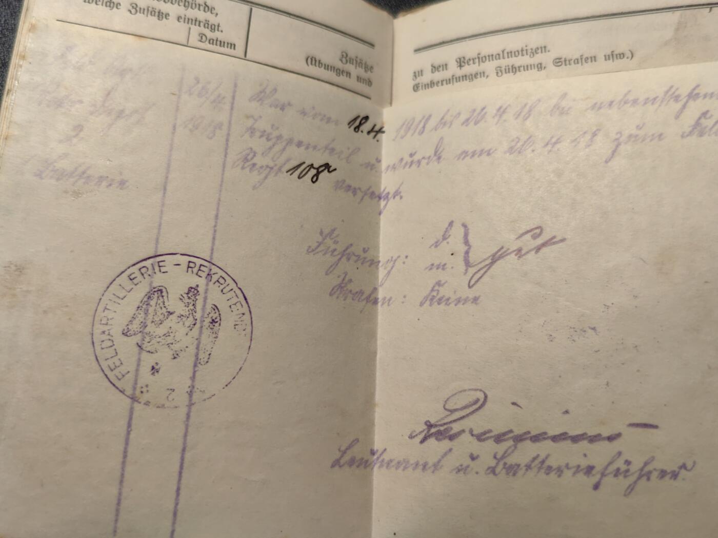 靖甫拍卖第十二场 帝德士兵证1917签发 内含战后法国签发的边境签证 得主曾获二铁