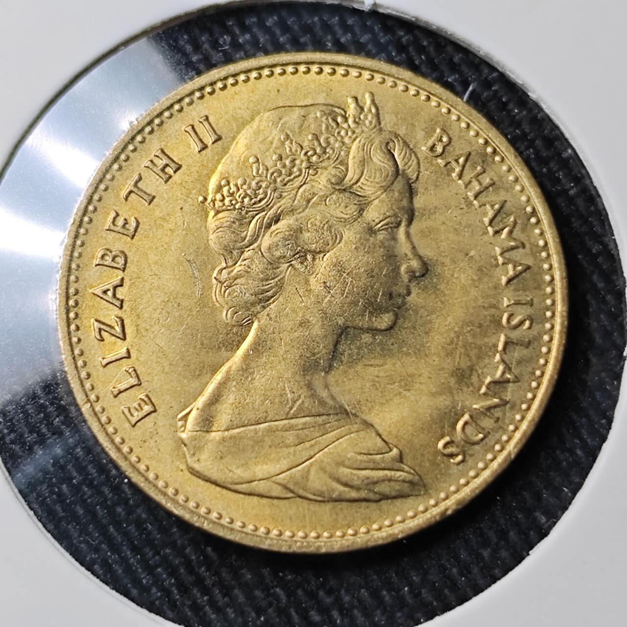 KK钱币收藏小铺 （套币 好品/批量散币 银币）专场  2月预留时间 周末发货  1969巴哈马1分铜币 好品