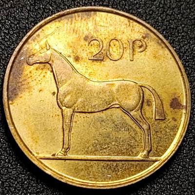 泉币菌-第141场-精品福利场（之前场次29日、30日发货，敬请谅解） - 爱尔兰千禧年20便士 马 27mm 欧洲硬币