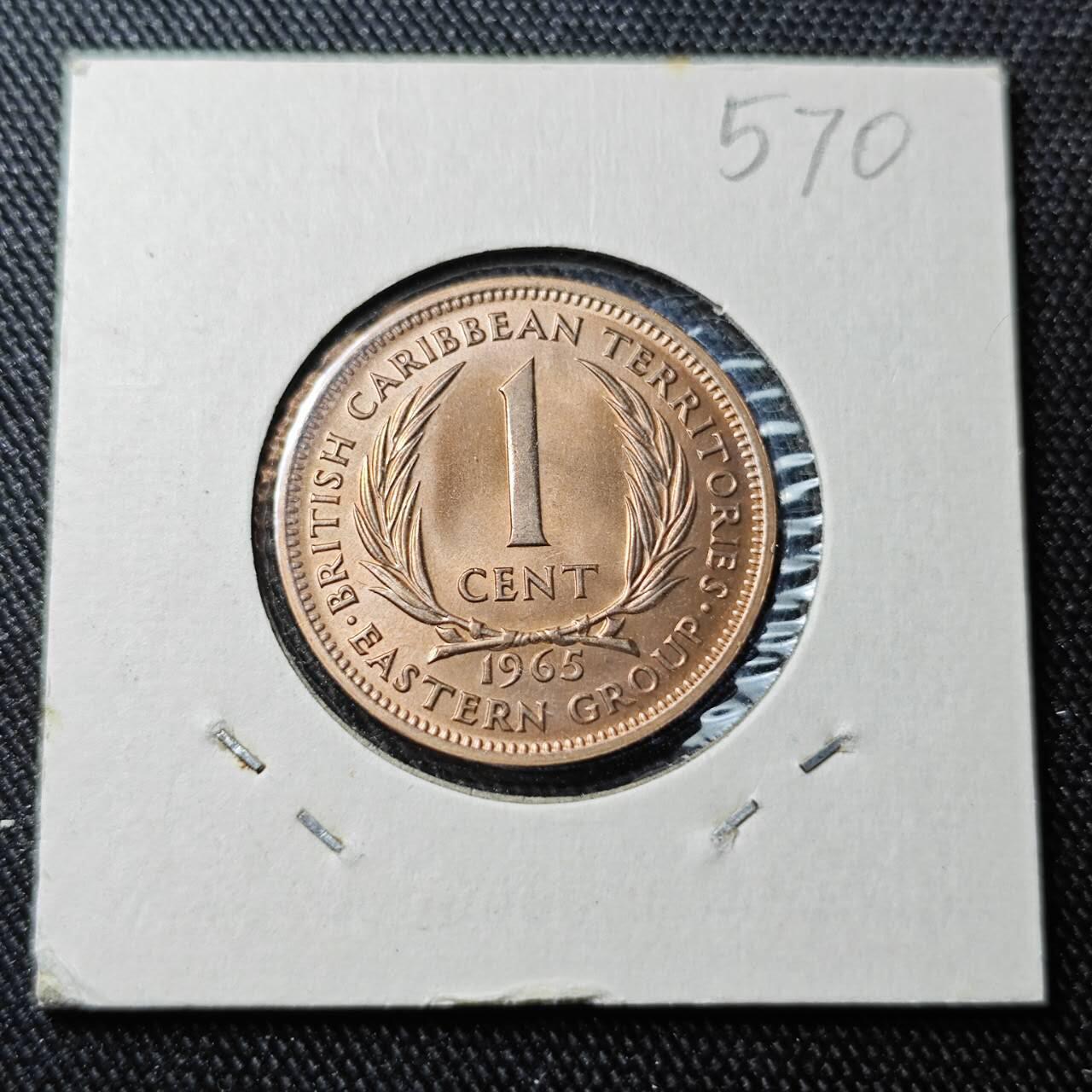 KK钱币收藏小铺 （套币 好品/批量散币 银币）专场  2月预留时间 周末发货  1965英属加勒比1分铜币 拆卷品