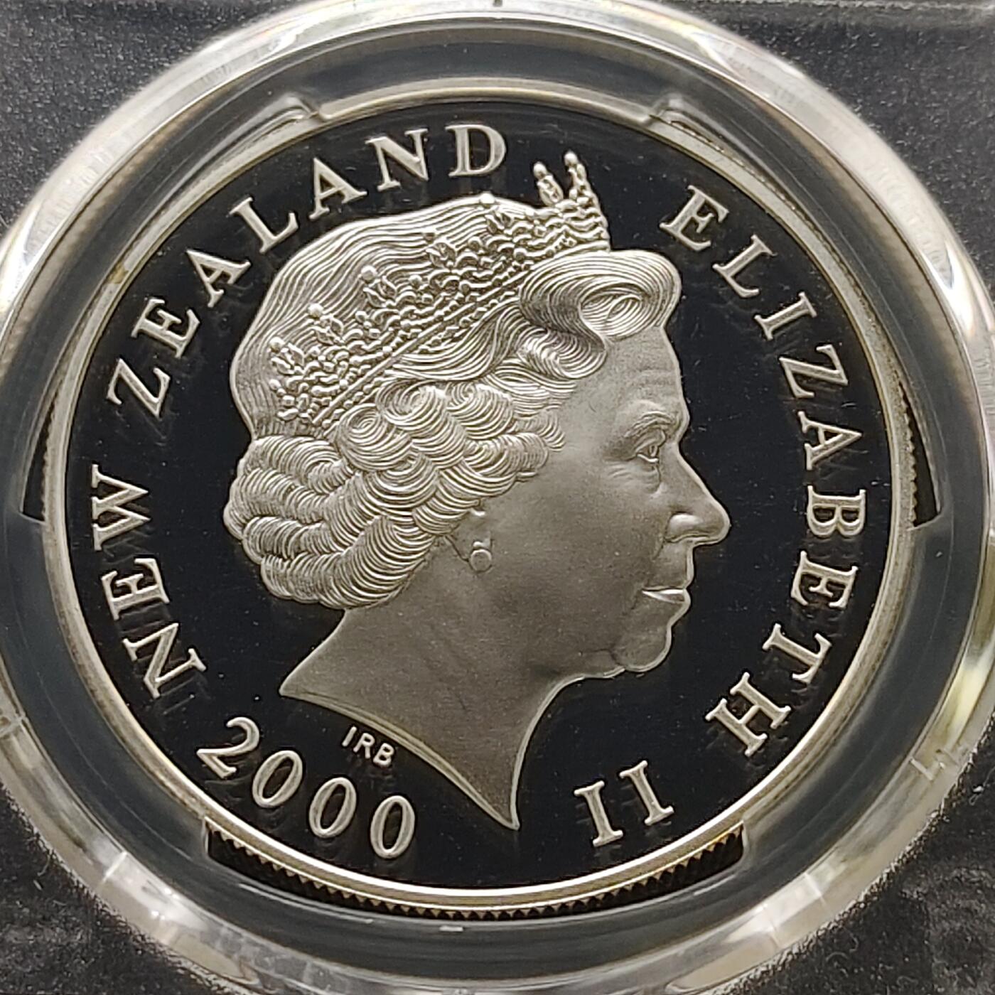 【全场包邮】纯粹捡漏拍481场（免费代拍第18场） 新西兰2000年10元千禧年太阳照耀新西兰局部镀金精制克朗型纪念银币-PCGS PR69 DCAM