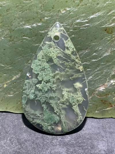 冰透高润度水草玛瑙通货吊坠一个，，。 - 冰透高润度水草玛瑙通货吊坠一个，，。