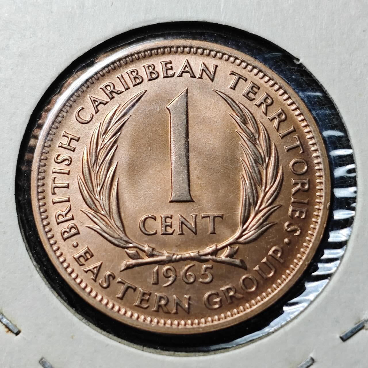 KK钱币收藏小铺 （套币 好品/批量散币 银币）专场  2月预留时间 周末发货  1965英属加勒比1分铜币 拆卷品