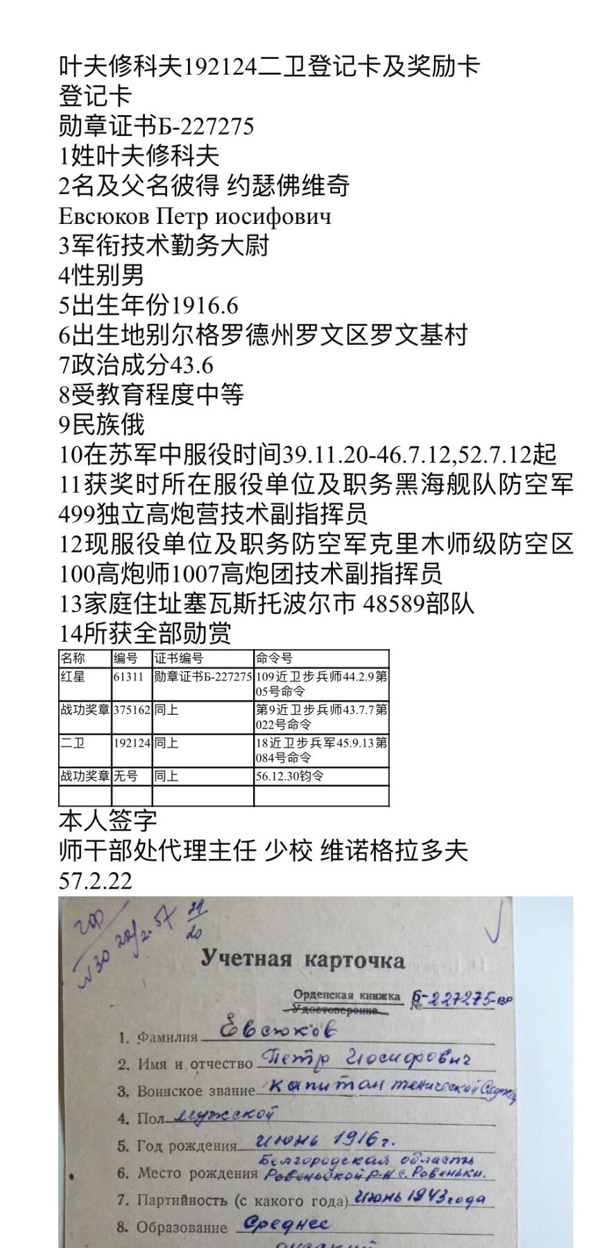 大猫徽章拍卖 第283期 二级卫国带证书+战功奖章套 带证，对日事迹