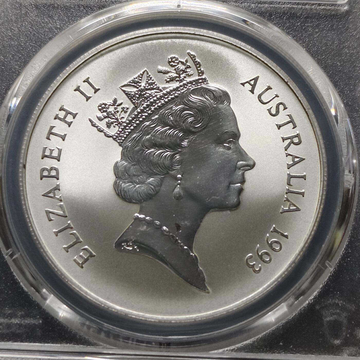 【全场包邮】纯粹捡漏拍481场（免费代拍第18场） 澳大利亚1993年1元袋鼠1盎司31.1克999纯银-PCGS MS67