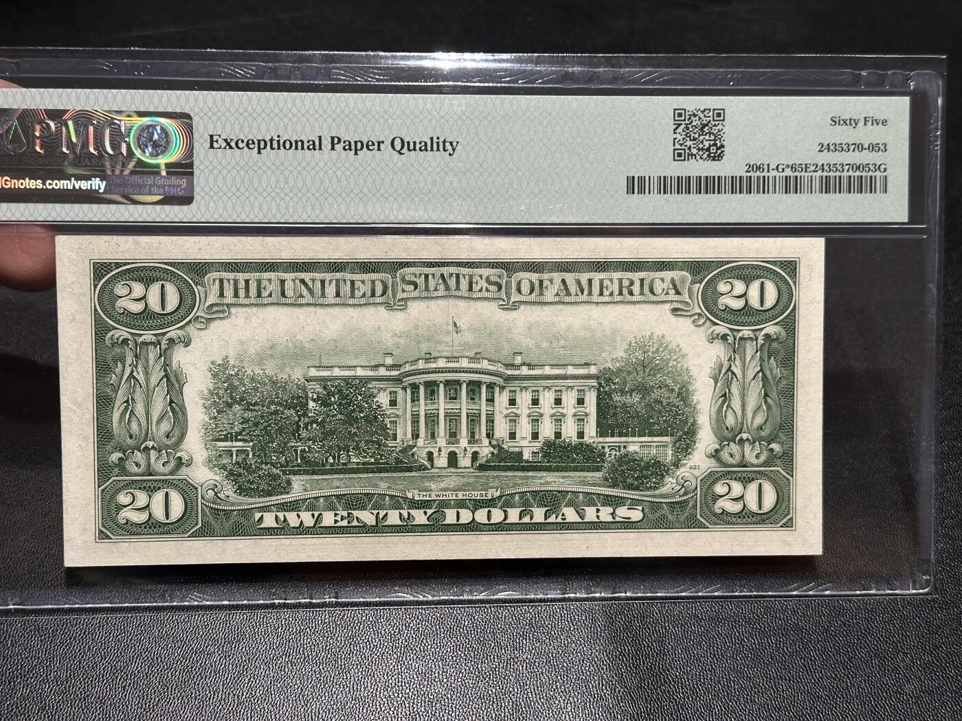 《外钞收藏家》第五百八十八期（优质场）（本平台长期征集拍品、欢迎藏友们联系合作） 1950年美国小头版20美元 PMG65 补号