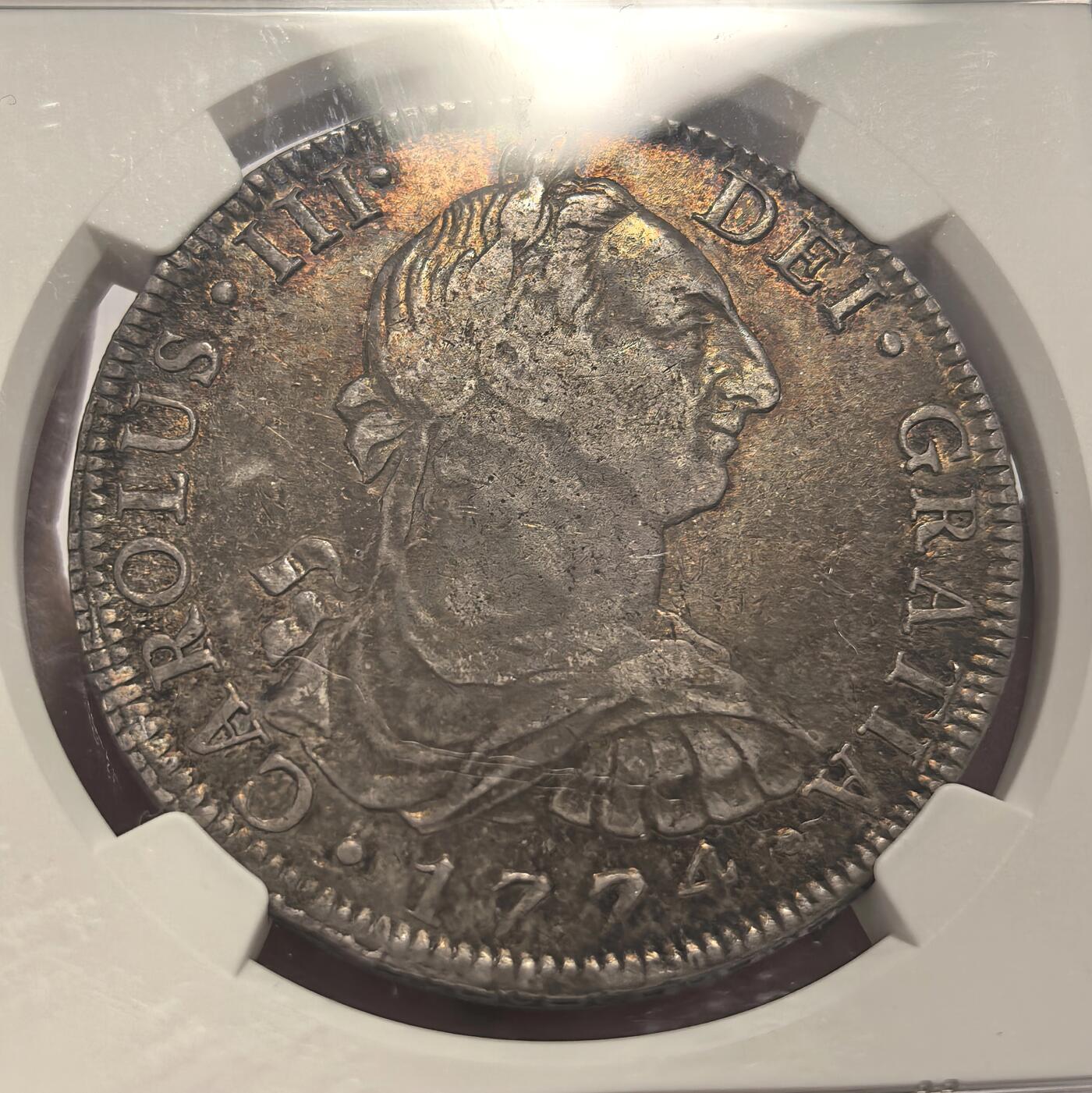 博洋堂世界钱币拍卖第149期（全场包邮） NGC AU 墨西哥双柱卡三1774MO FM 五彩好版