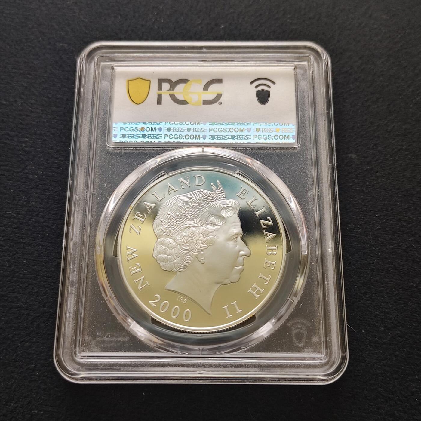 【全场包邮】纯粹捡漏拍481场（免费代拍第18场） 新西兰2000年10元千禧年太阳照耀新西兰局部镀金精制克朗型纪念银币-PCGS PR69 DCAM