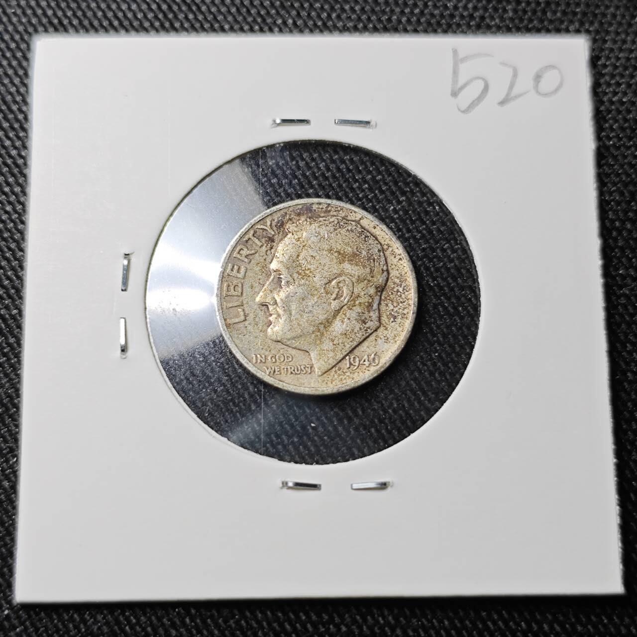 KK钱币收藏小铺 （套币 好品/批量散币 银币）专场  2月预留时间 周末发货  1946美国10分银币