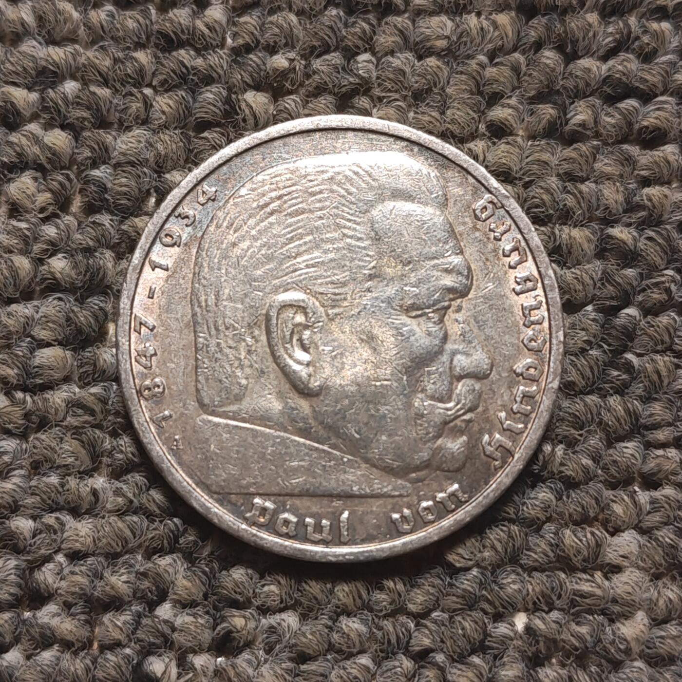 1935年德国兴登堡5马克银币