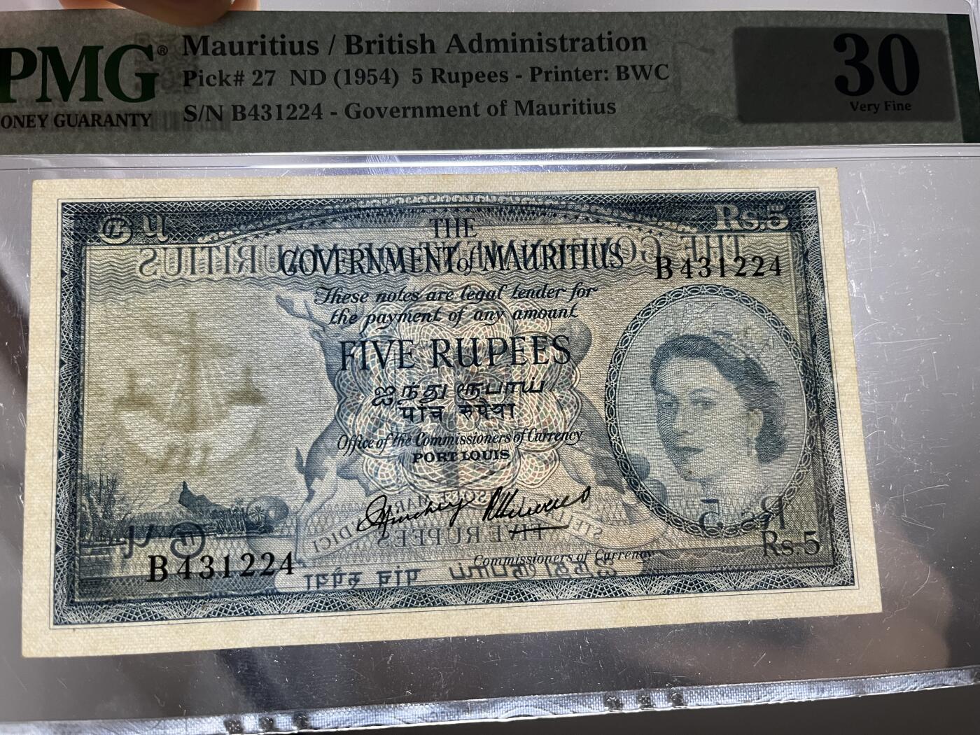 毛里求斯1954年 pmg