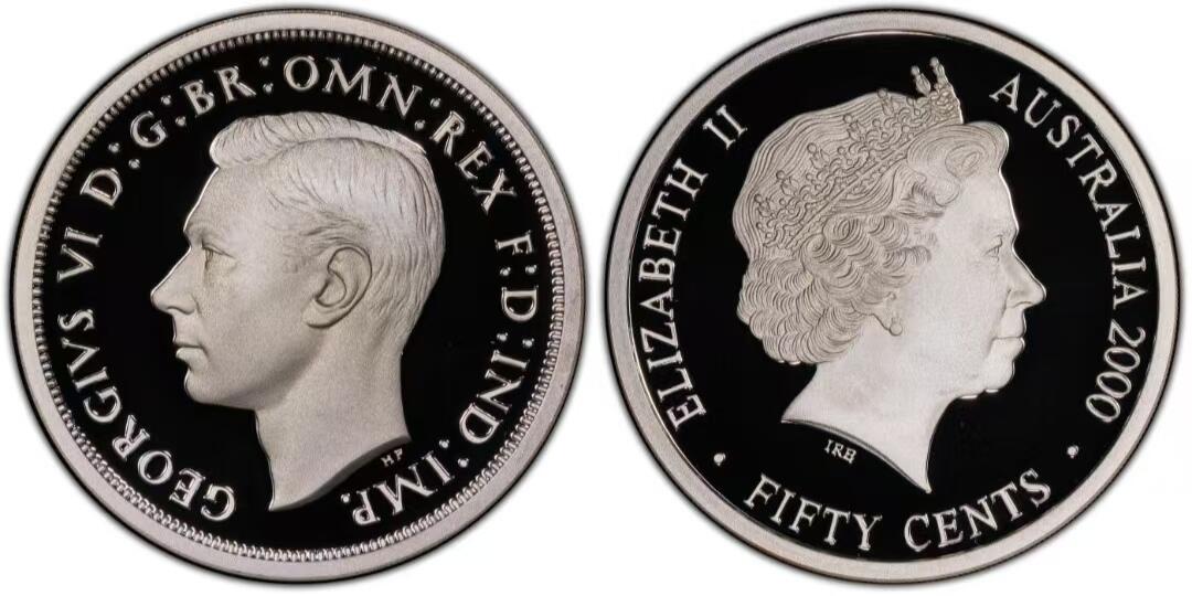 长老汇蛇年精选第七十九场拍卖 2000澳大利亚50分 36.31g精制纪念银币，20世纪君主•乔治六世， PCGS PR69DCAM，更高分34枚，国内非常少见，收藏佳品