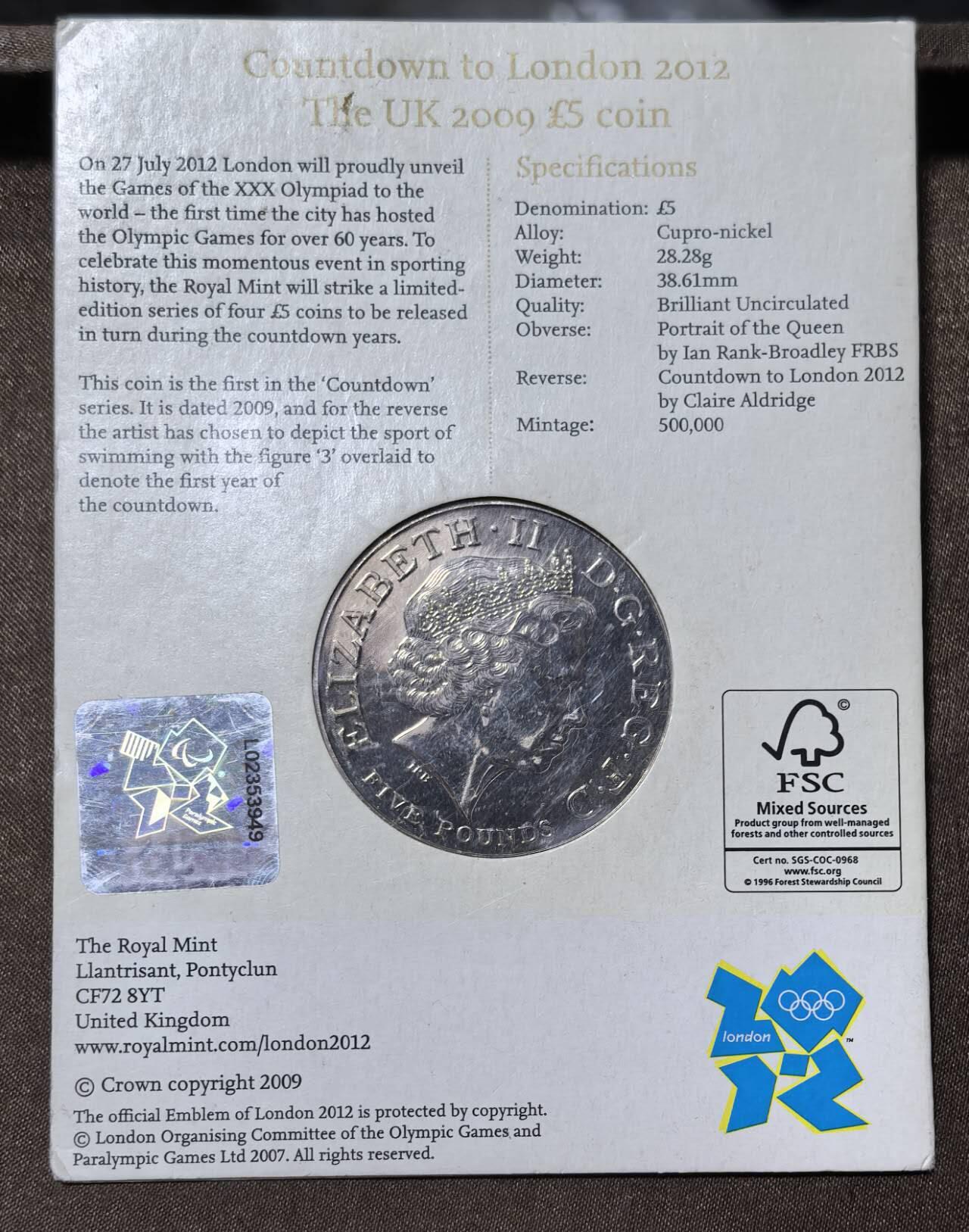 北京马甸外国币专卖第147期，外国币专场，陆续上拍，欢迎关注 2012年英国伦敦奥运会5镑纪念币倒计时三