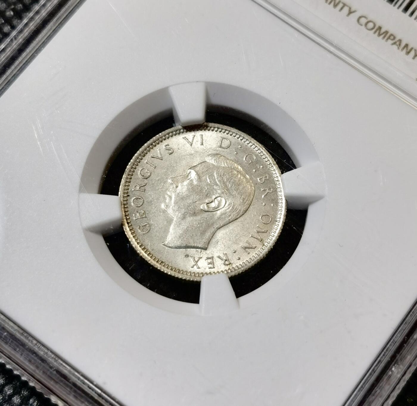 甄臻铺-世界币章拍卖（第40期）送拍享返佣金等优惠多多 NGC-MS64 英国1946年乔治六世六便士银币，BU卷拆，爱情幸运币寓意好，可藏状态