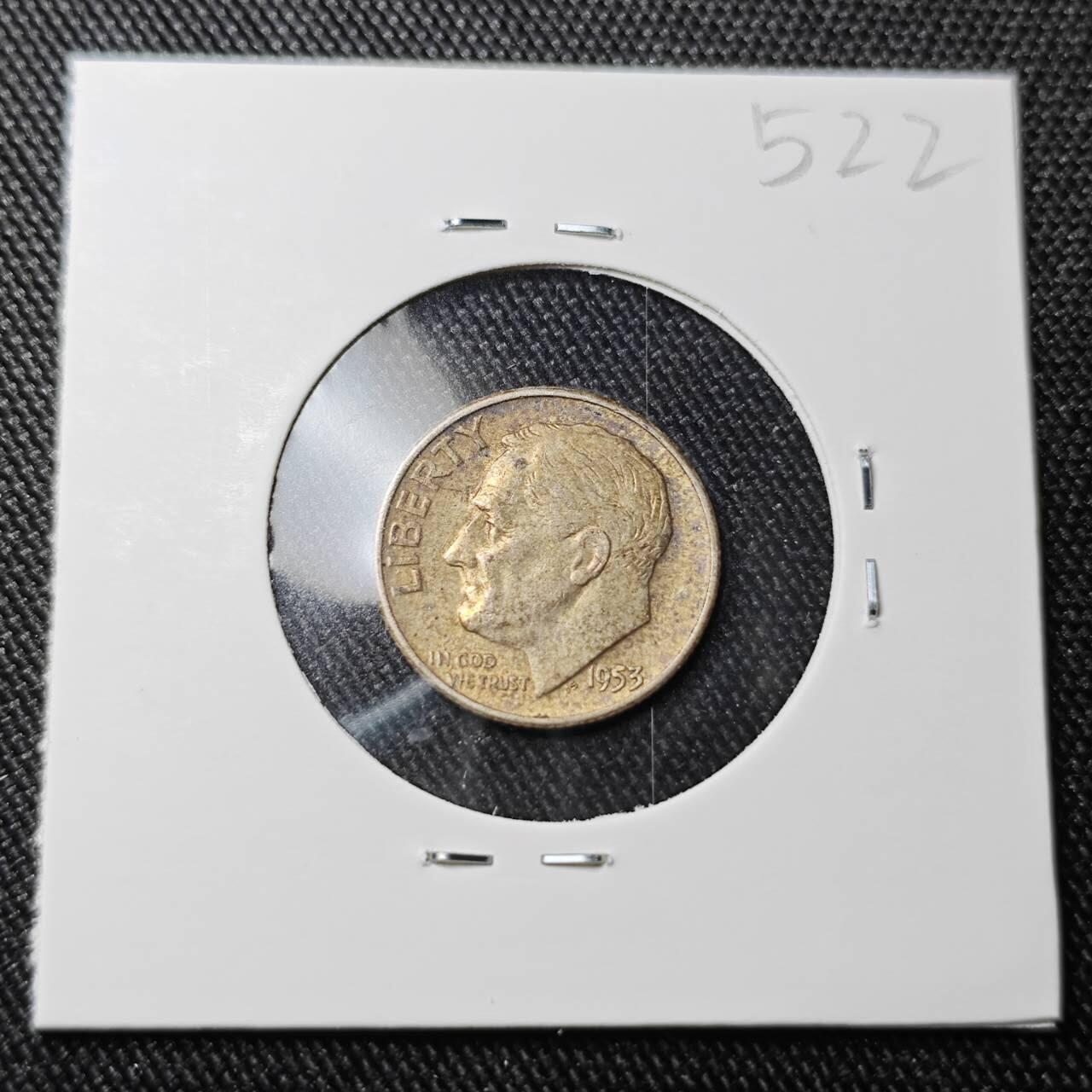 KK钱币收藏小铺 （套币 好品/批量散币 银币）专场  2月预留时间 周末发货  1953美国10分银币