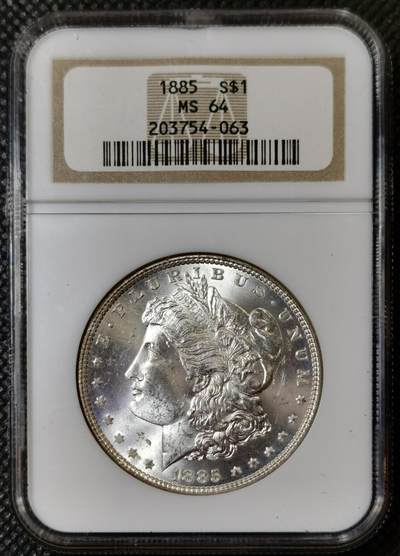 甄臻铺-世界币章拍卖（第40期）送拍享返佣金等优惠多多 - NGC-MS64 1885年美国摩根，PL镜面质感，小白盒，手感很好