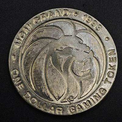 【淘币小摊】实时拍第八百一十拍   散币场   满百包邮可预留二周 每周一统一发货   - 美国拉斯维加斯MGM大都会1993年一美元代币