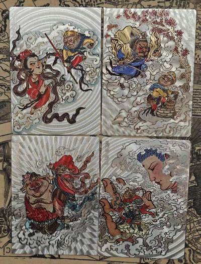 龙虎卡牌六五场 （无佣金，周六结拍，欢迎送拍） - 粗闪4张 范特卡 第四弹-仇毒风月剧情卡 一套