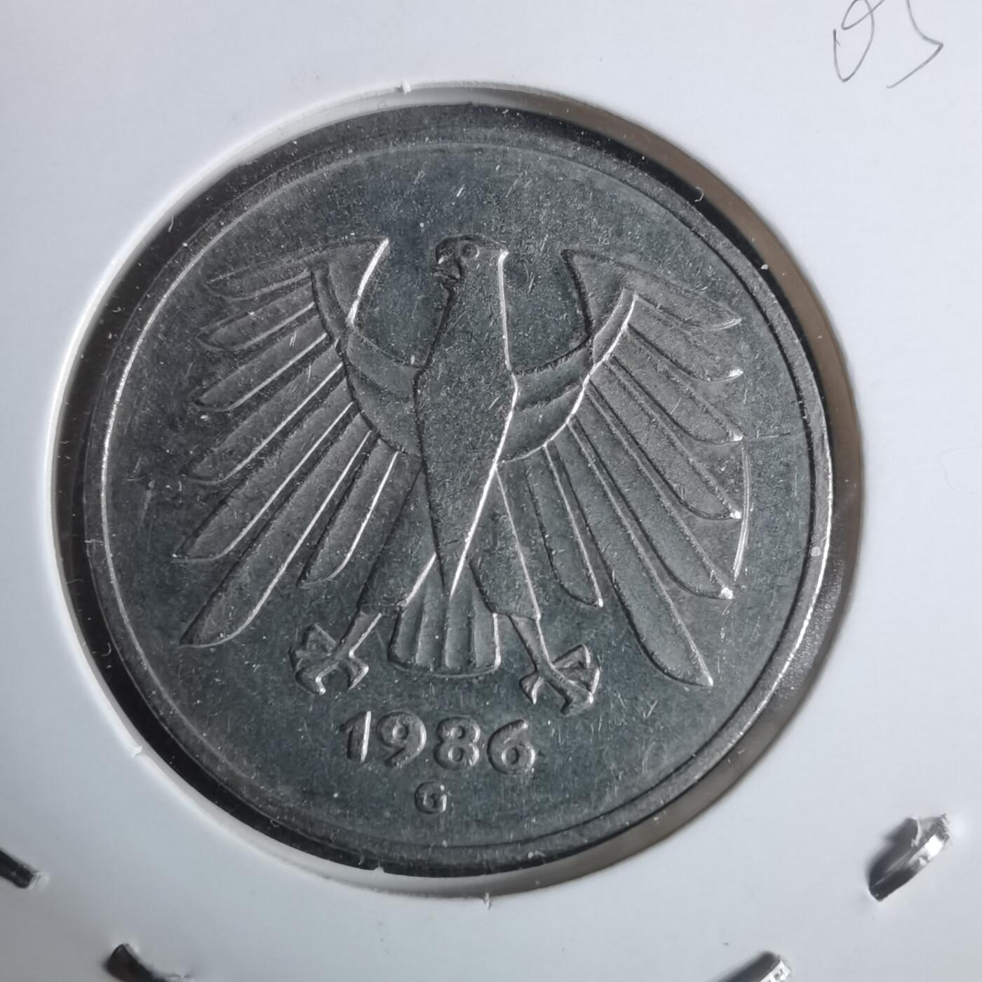 沼泽如烟--第915场 德国1986年5马克