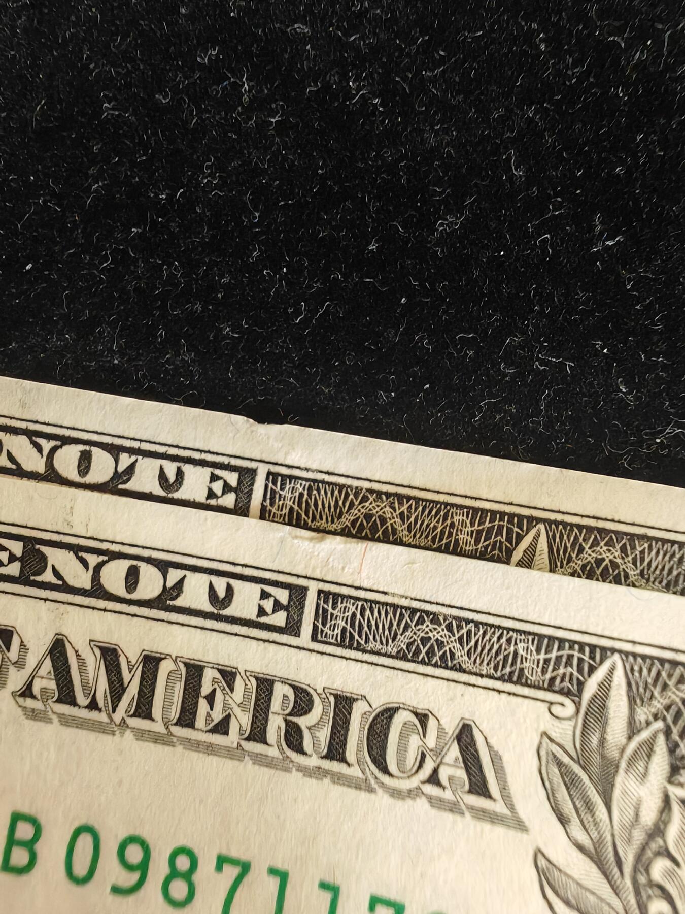 美国纸币 1985年 1美元 B区 直板未流通 上边缘微瑕 单价