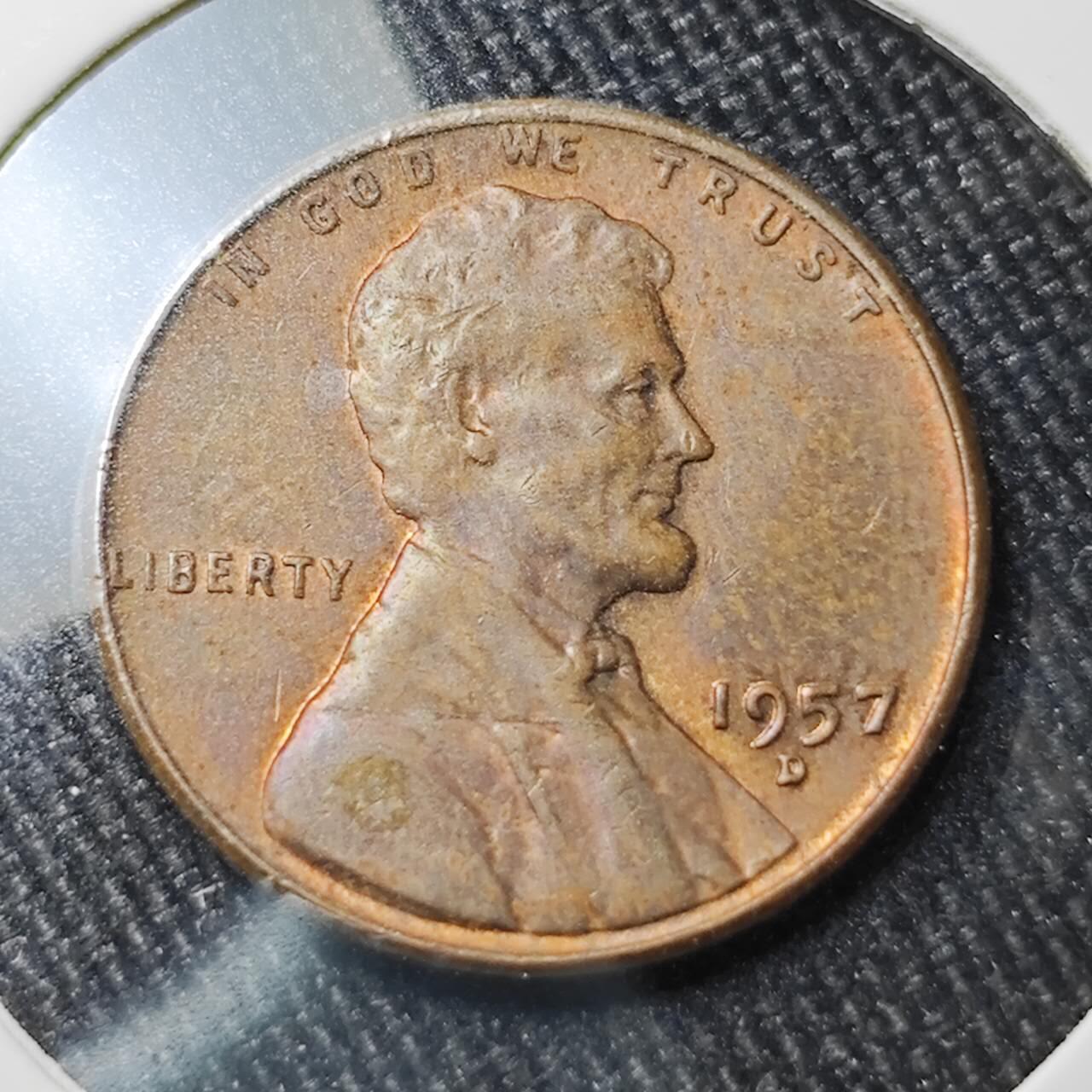 KK钱币收藏小铺 （套币 好品/批量散币 银币）专场  2月预留时间 周末发货   1957美国麦穗一分铜币 D厂 好品