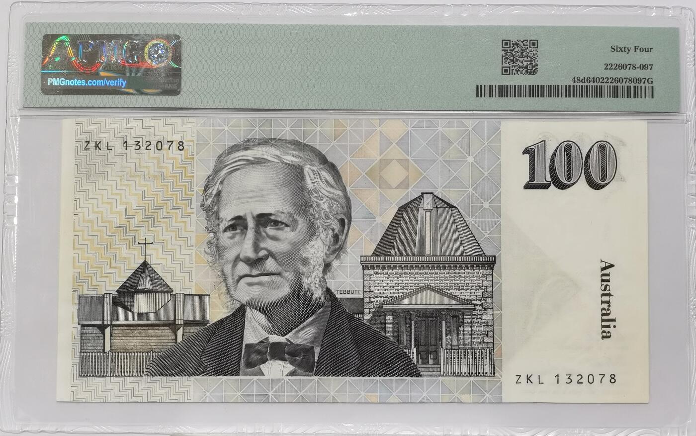 博洋堂世界钱币拍卖第149期（全场包邮） PMG 64 澳大利亚1992年100元 毛线帽 雕刻经典作品