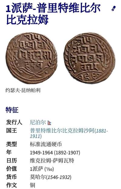 瓶子🏺第218期拍卖会  尼泊尔早期打制铜币2个版