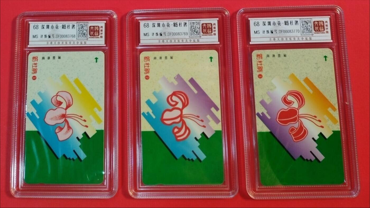 《鸿通俱乐部》拍卖第64期 11月26日21：00延时节拍 深圳GPT新卡《簕杜鹃》3全  鸿通  68分*3