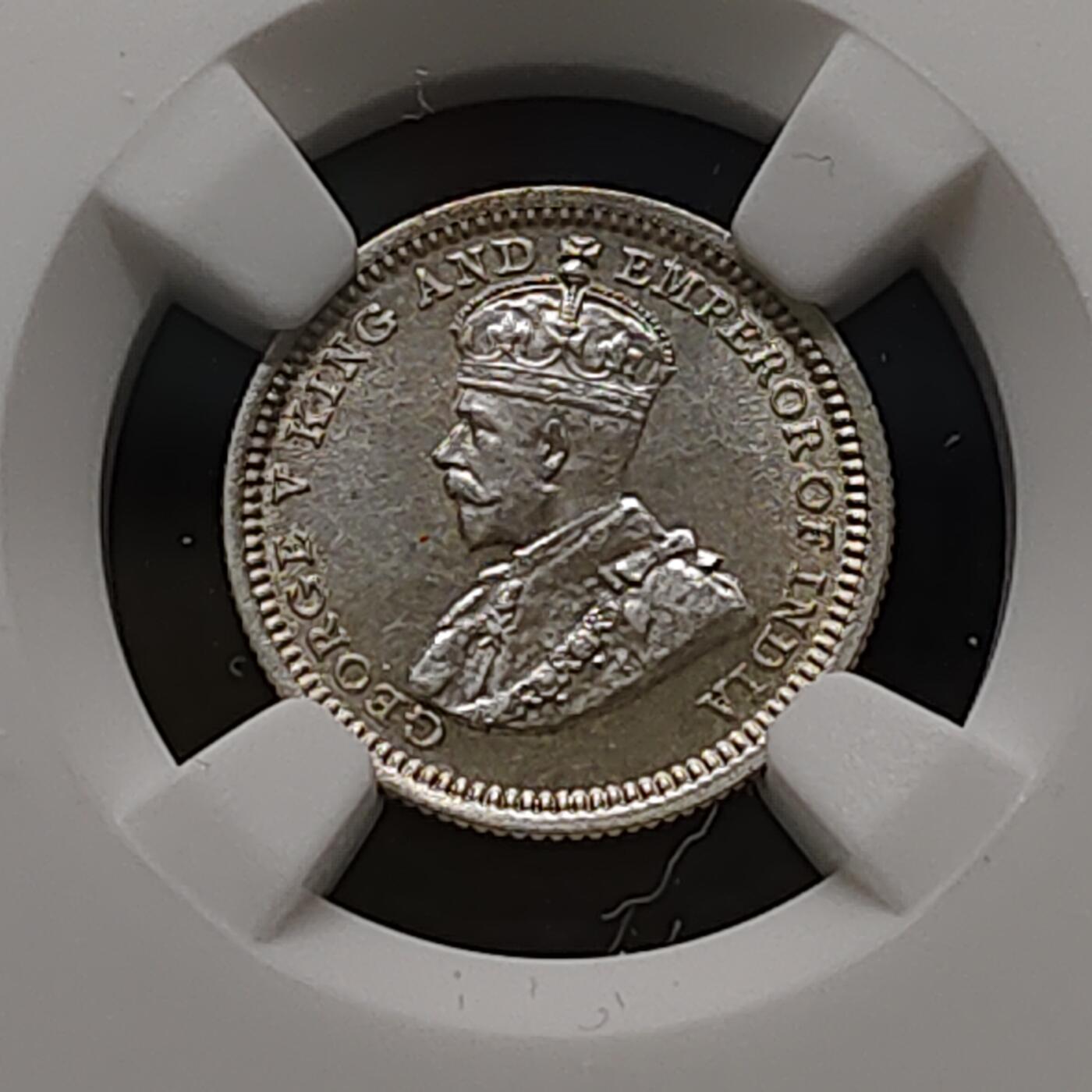 【全场包邮】纯粹捡漏拍481场（免费代拍第18场） 香港1933年乔治五世5仙银币-NGC UNC DETAILS