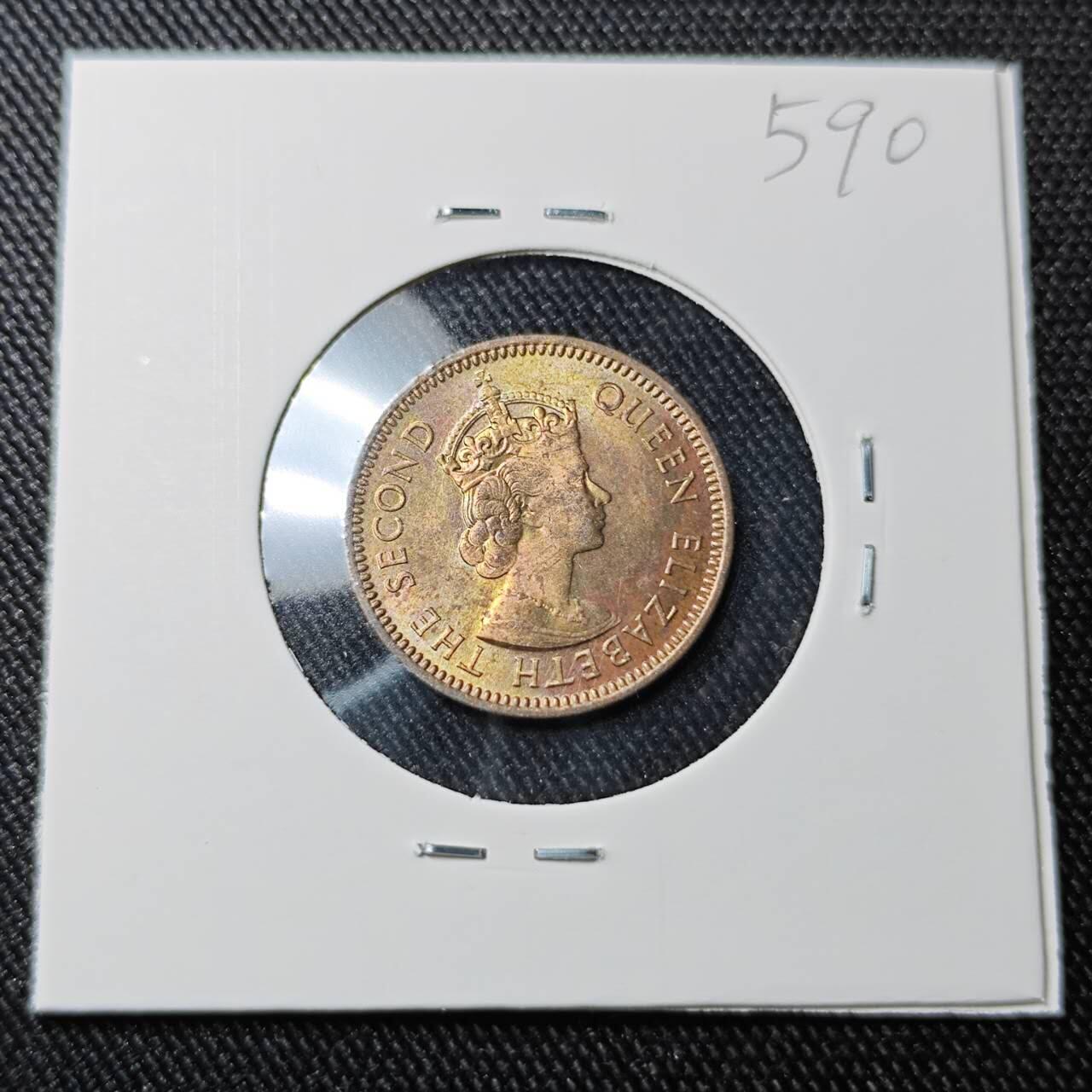 KK钱币收藏小铺 （套币 好品/批量散币 银币）专场  2月预留时间 周末发货  1955英属塞浦路斯3米尔铜币 带彩漂亮