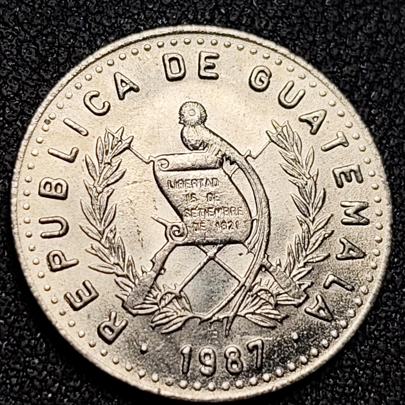 泉币菌-第141场-精品福利场（之前场次29日、30日发货，敬请谅解） 玛雅巨石柱 危地马拉10分镀镍钢小硬币 21.0毫米 2.42克