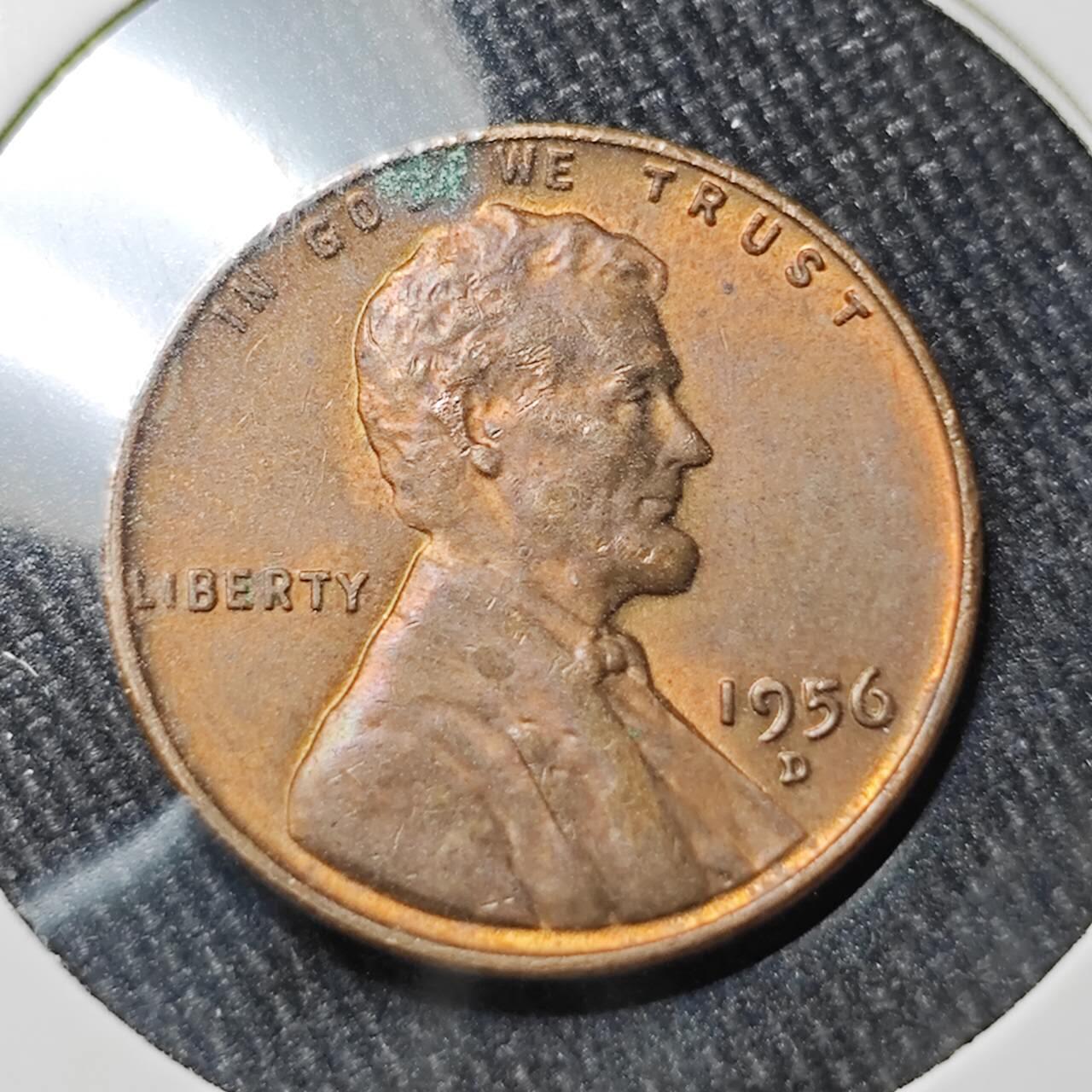 KK钱币收藏小铺 （套币 好品/批量散币 银币）专场  2月预留时间 周末发货   1956美国麦穗一分铜币 D厂 好品