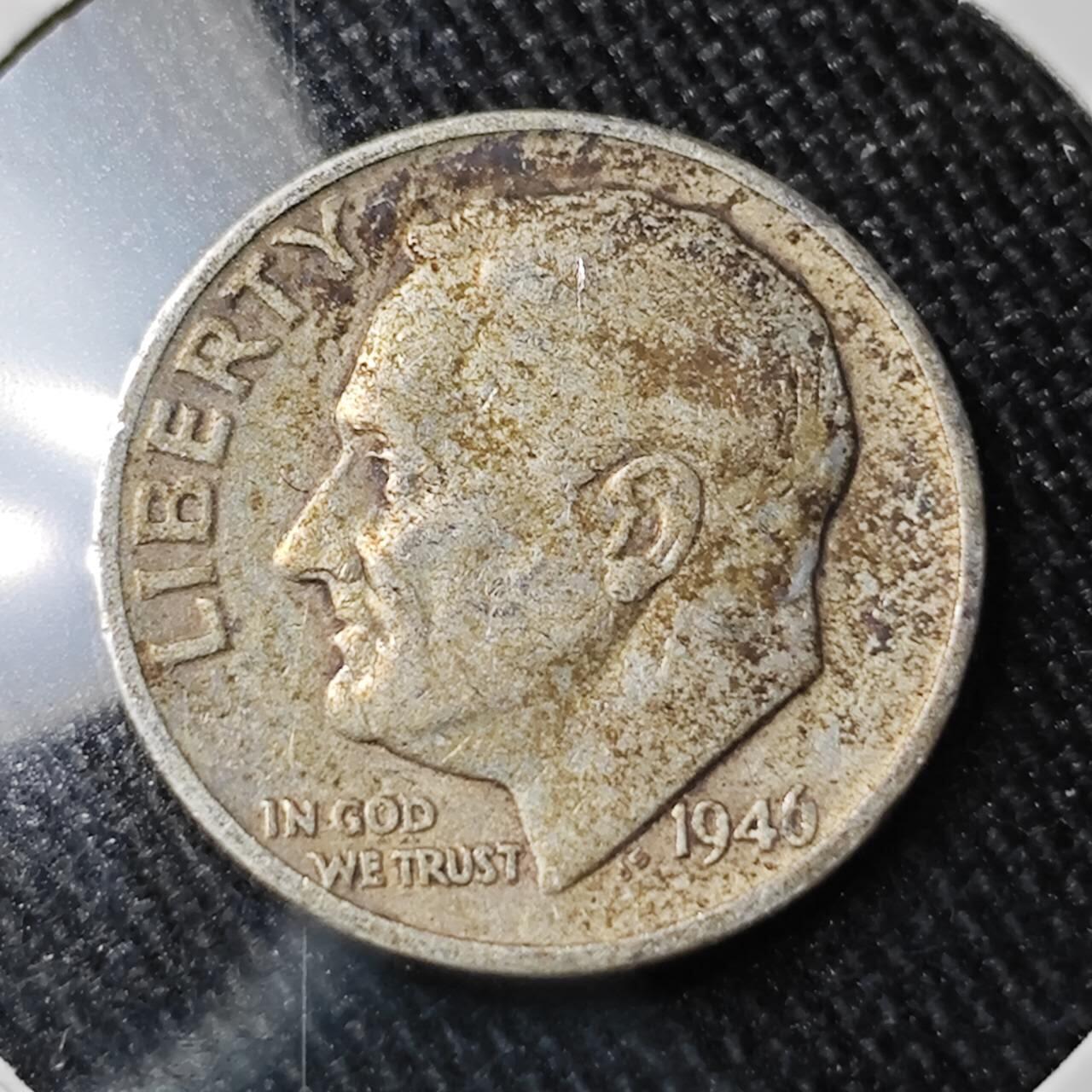 KK钱币收藏小铺 （套币 好品/批量散币 银币）专场  2月预留时间 周末发货  1946美国10分银币