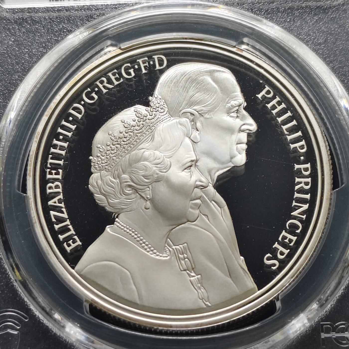 【全场包邮】纯粹捡漏拍481场（免费代拍第18场） 英国1997年5镑女王金婚精制克朗型纪念银币-PCGS PR68 DCAM