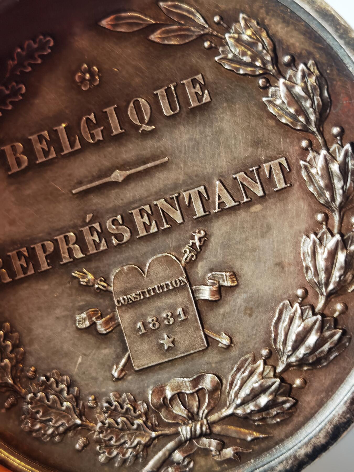 1831元比利时议员代表大银章，全世界仅有几百枚，曾是议员才持有的特殊身份和权力的银质纪念勋章