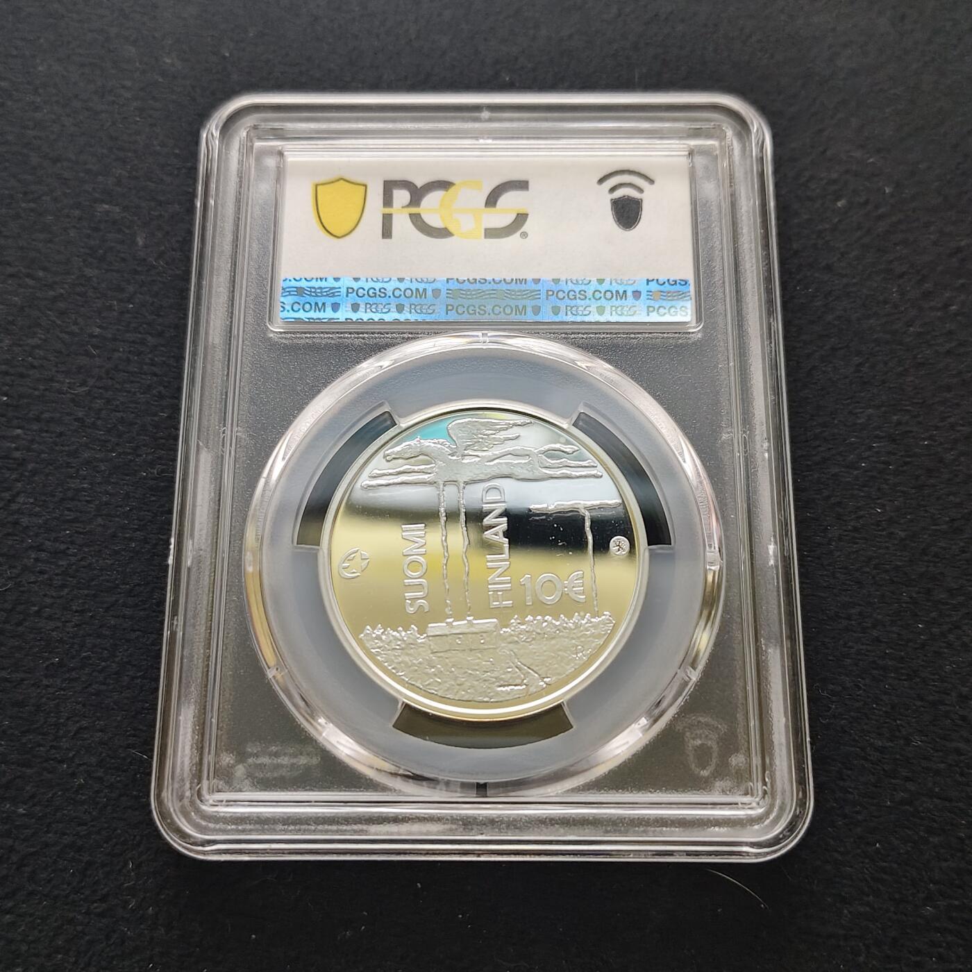 【全场包邮】纯粹捡漏拍481场（免费代拍第18场） 芬兰2013年10欧元诺贝尔文学奖获得者弗兰斯·埃米尔·西兰帕精制纪念银币-PCGS MS67